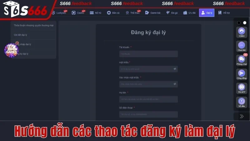 Hướng dẫn các thao tác đăng ký làm đại lý